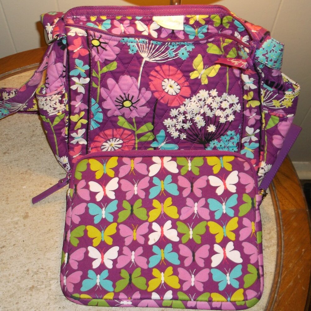 Vera Bradley Floral & Butterfly Quilted Bag Set – Like New Condition!  ✈️ Travel